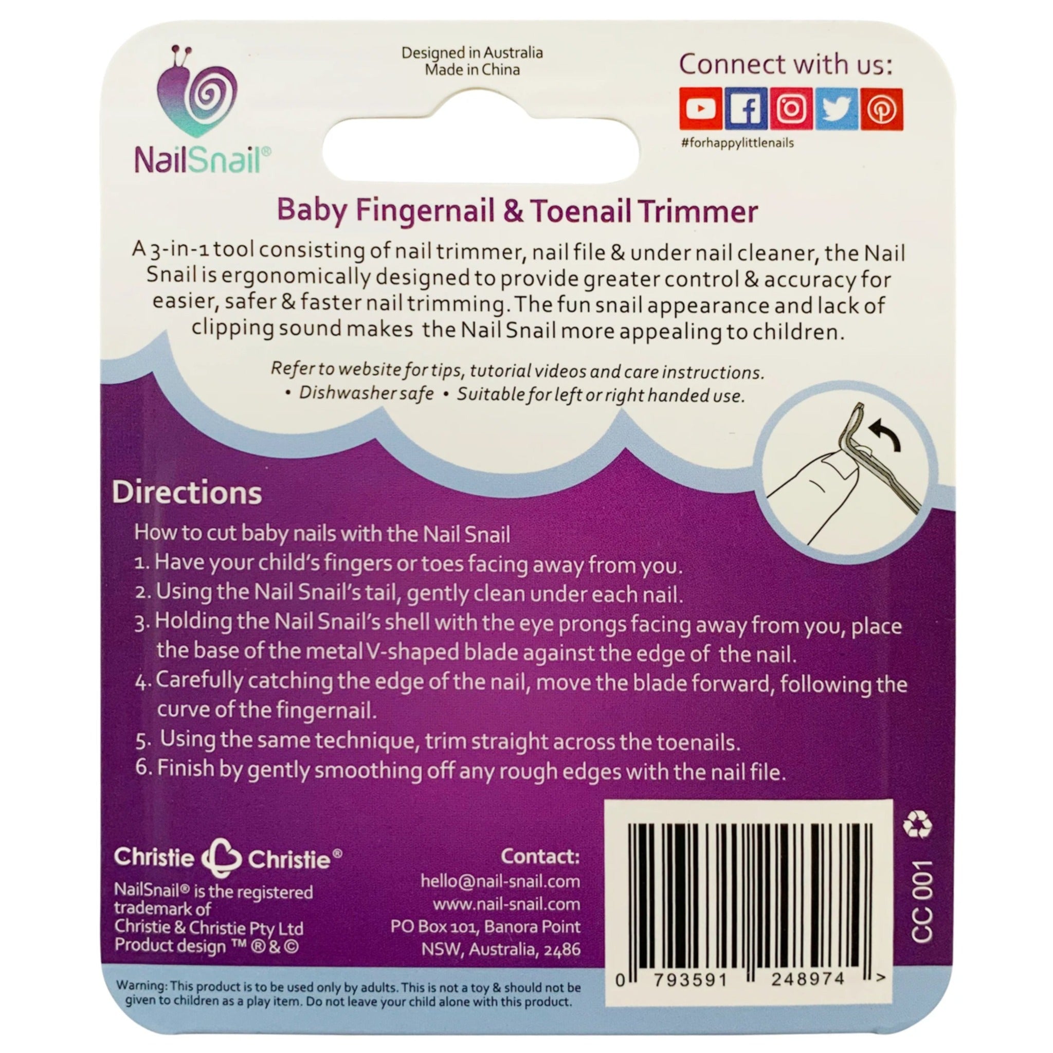 Nail Snail - Turquoise Blue - baby nail trimmer 